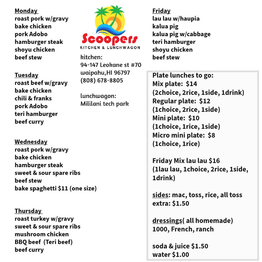 Scoopers Kitchen Menu image 1